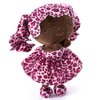 Gloveleya Doll Baby Dolls Soft Doll Baby Girl Gifts Curly Hair Brown Rose Red Leopard Dress Spring Girl 12inches