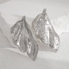 Octwine Vintage Statement Leaf Asymmetric Earrings Silver Gold Boho Chunky Earrings Dangling for Women Stud Earrings Chandelier Statement Earrings Sparkly Simple Earrings for Women (Silver)