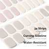 NAILOG Semi Cured Gel Nail Strips, 34 pcs Salon-Quality Gel Nail Stickers, Long Lasting Nail Wraps for Women with Soft Gel Finish | Isabelle