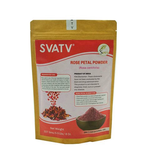 SVATV Rose Petal Powder For Skin Lightening & Blemishes, Hair & Facial mask scrub, Face or Hair Skin Brightening Hydrating Skin Tone Pore Minimizer Oil Control Face Mask - 227g | 8 oz | Half Pound