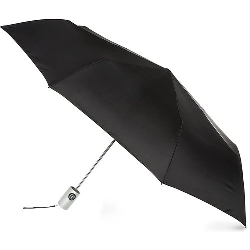 totes Automatic Open Close Water-Resistant Travel Folding Umbrella, (Black)
