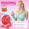 Pack of 2 Magnesium L-Threonate Gummies, Suagr-Free 1000MG Magnesium Threonate Supplement for Kids & Adults, Muscle & Nervous System Support, Raspberry Flavor, 60 Count