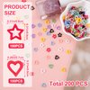 HINZIC 200Pcs Kawaii Nail Charms, Heart Stars Macarone Love 3D Cartoon Acrylic Resin Nail Gems Wedding Decor for Women Girls Phone Case Scrapbook Envelope Cards Making