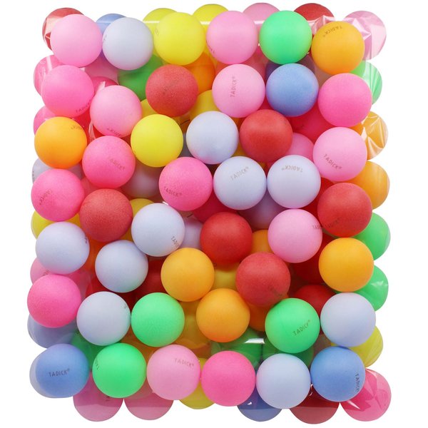 TADICK 100 Pack Beer Ping Pong Balls Plastic Multiple Color Table Tennis Ball