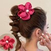 4 Pcs spiral Telephone Wire Hair Bands Braided Colorful Flower Shape Phone Spiral Hair Ties Ponytail No Crease Coils Thick Thin Hair Ponytail for Women Girls Daily Headdress