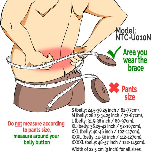 NeoTech Care Neoprene Back Brace for Optimal Support and Pain Relief - Adjustable Compression Belt for Lumbar Stability - Comfortable and Breathable Lower Back Support (Blue, Size 3XL)