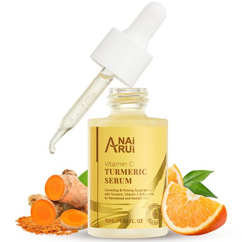 ANAI RUI Vitamin C Face Serum for Dark Spots, Glowing Turmeric Facial Serum, Anti-Aging Facial Serum for Wrinkles, Evening Tone, Moisturizing - 1.05 FL.OZ