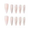 YoYoee Stiletto Luxury False Nails Long Marble Nails Nude Press on Nails Glitter Acrylics Full Cover Gradient Fake Nails Tips for Women and Girls 24PCS