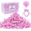 NXJ INFILILA Glue Rings, 300PCS Lash Glue Holder Rings for Eyelash Extension Supplies, Disposable Glue Rings for Eyelash Extensions, Heart Shaped Lash Glue Rings for Lash Supplies