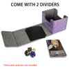 Dmoicols Card Deck Box Holds 100+ Single Sleeved Cards,Laser Sparkly Material Card Storage Box Horizontal,MTG Commander Deck Box with 2 Dividers fit TCG CCG Magic Cards(Sparkly Purple Piece)