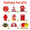 48Piease Firetruck Hanging Swirls Firetruck Birthday Party Decorations for Kids Double-sided Firefighter Fireman Fire Rescue Ceiling Streamers Firetruck Foil Spirals Hanging Decor