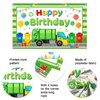 Mocsicka Trash Truck Backdrop Garbage Truck Birthday Decorations for Kids Green Trash Truck Party Supplies Banner Background 70.8 x 43.3 Inch