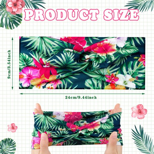 20 Pcs Women's Headbands for Beach Boho Headbands Summer Hawaii Knotted Headbands Floral Vintage Headband Elastic Turban Head Wrap Bohemian Twisted Criss Yoga Hair Band Accessories for Girl and Women