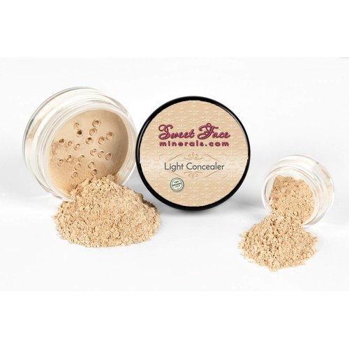 Concealer & Corrector KIT with Brush Mineral Makeup Set Bare Skin Matte Powder (20 gram Sifter Jars, Light Concealer)