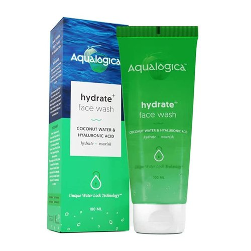 Aqualogica Hydrate+ Face Wash | Gentle Deep Cleansing with Ultimate Hydration | Hyaluronic Acid & Coconut Water Infused | Unisex Facial Cleanser for All Skin Types | 3.38 Fl Oz/100ml