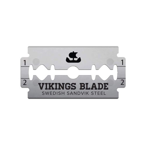 VIKINGS BLADE Double Edge Safety Razor Blades, 50x Blades, Swedish Steel + Platinum Coated, Replacement Razor Blades & Refills (Semi-Aggressive & Safe)