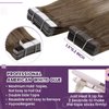 LaaVoo Real Hair Extensions Tape in Human Hair Tape in Extensions Human Hair 40pcs 100g Balayage Ash Brown to Blonde Mix with Platinum Blonde Invisible Tape in Hair Extensions 20 Inch
