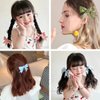10 PCS Colorful Satin Bow Hair Clips Satin Hair Bow Satin Ribbon Bowknot Hair Barrettes Double Ponytail Hairclips Hair Accessories for Women Girls