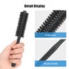 Mini Round Brush with Natural Boar Bristles for Short Hair, Beard, and Bangs - for Women & Men - Black