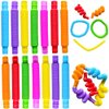 Pop Tubes, 14Pack Pop Tube Fidget Toys for Kids and Sensory Toys for Children and Adult, Fidget Tubes for Stress and Anxiety Relief, Learning Toys for Toddlers