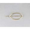 Gold oval barrette outline shape metal hair clip barrette shiny clip oblong lightweight small barrette