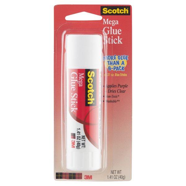 Scotch Mega Purple Glue Stick, 1.4 oz, Acid Free and Non-Toxic (6108-MEGA)