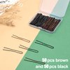 TsMADDTs Hair Pins for Women, 2.4 Inch U Shaped Hair Pin 50Pcs Brown and 50Pcs Balck Ballet Bun Pin with Storage Box