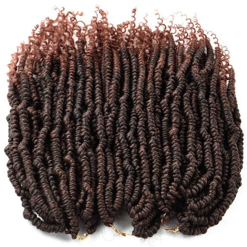 2 Packs Passion Spring Twists Synthetic Crochet Hair Extensions 12 inch 24 strands/pack Ombre Cro...