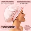 Silk Bonnet 100% Mulberry Silk Sleep Cap Breathable & Adjustable Sleeping Caps Silk Hair Wrap Women Night Cap for Curly Hair (Pink)