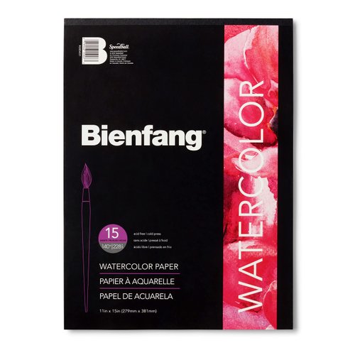 Bienfang Watercolor Paper Pad, 11”x15”, Cold Press, 15 Sheets (140lb / 228gsm)