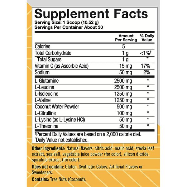 Natural Recovery Powder - 7.7g of Amino Acids - Mixed Berry (11.1 oz./30 Servings)