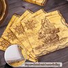durony 144 Pieces Pirate Tableware Set Pirate Party Plates Cups Napkins Pirate Party Supplies Treasure Map Theme Favors for Pirate Birthday Party Decorations, Treasure Theme Party, Serve 24 Guests