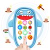 Baby Shark Cell Phone Toy Removable Teether Case, Light, Music & Adjustable Volume Kids Play & Learn Fake Phone Infant Toddler, Preschool Holiday Birthday Present for Girl Boy 0-6, 6-18 Months (Blue)