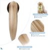 SEGO Claw Clip Ponytail Extension Human Hair Clip in Ponytail Hair Extensions 100% Real Human Hair Pony Tails Hair Extensions Long Straight For Women 14 Inch Golden Brown&Bleach Blonde 105 Gram