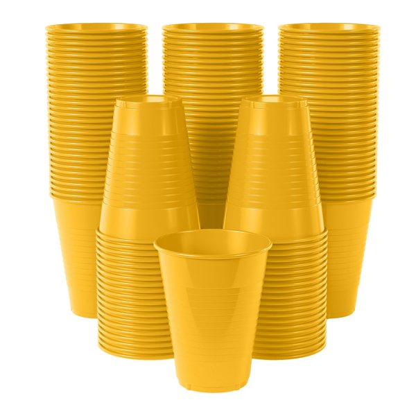 Exquisite 12 oz Yellow Plastic Cups For Party 50 Pack | Yellow Disposable Cups | Yellow Party Cups Disposable | Plastic Party Cups Yellow | 12 oz Plastic Cups Disposable | Plastic Drinking Cups