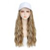 Yunkang Baseball Cap Wig Long Natural Wavy Hair Extensions With White Hat Heat Resistant Synthetic Fiber Hairpieces Adjustable Wig for Women Girls (W-M Blonde honey blonde)
