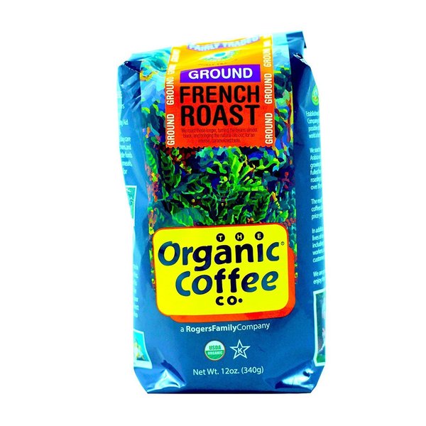The Organic Coffee Co. Ground, French Roast, 12 Ounce (Pack of 3)