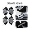 2Pcs Ghost Skull Hair Bows Black White Striped Ribbon Hair Clip Christmas Halloween Costume Accessories Party Decorations for Jack