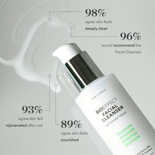 Bioeffect Facial Cleanser, Gel-to-Milk Face Wash & Gentle Makeup Remover with Moisturizing Squalane
