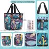 Katech Crochet Bag Yarn Storage Organizer, Knitting Bag with Crochet Book Crochet Travel Bag for Crochet Hook, Knitting Accessories Knitting Needles and Project, Crochet Tote Bag for Crochet