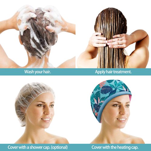 VICARKO Hair Steamer Thermal Heat Cap 𝐄𝐱𝐭𝐞𝐧𝐝𝐞𝐝 𝐂𝐨𝐫𝐝 Deep Conditioning Natural Black Hair Scalp Treatment Spa Hot Head Care Electric for Home Use