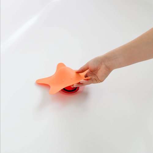 Boon Star Toddler Bathtub and Sink Drain Cover - Starfish Shaped Toddler Bathtub and Sink Drain Cover - Easy to Clean Bath and Sink Stopper - Baby Bath Essentials