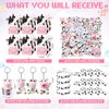 86 Pcs Cow Party Favors Supplies Include Cow Keychains Cow Silicone Bracelets Cow Party Paper Bags Treat Bags Cow Vinyl Stickers for Girls Kids Cow Farm Animals Cowboy Birthday Party Supplies