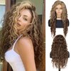GNIMEGIL Long Curly Wig Brown Wig Mix Blonde Color Wavy Synthetic Hair Wigs for Women for Daily Wear Carnival Party Cosplay Halloween Costume Wigs