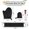 4 Pcs Self Tanner Mitt Applicator Kit - Self Tanning Mitt Glove,Self Tanner Back Applicator,Mini Face Tanner Mitt,Face Tanner Brush Soft Streak-Free Reusable & Washable for Women Girl Men (Black)