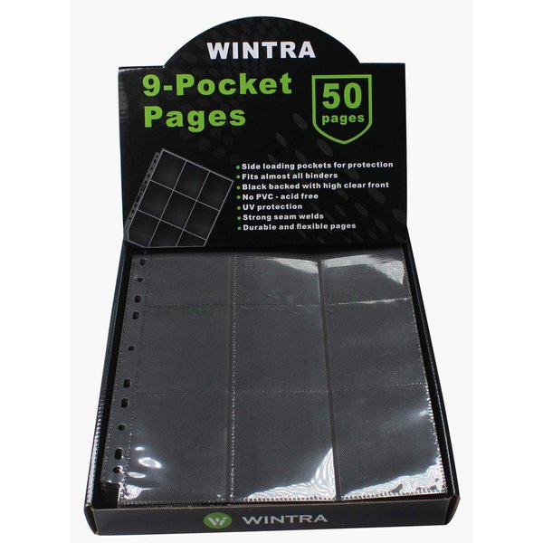 WINTRA Superior 9-Pocket Double-Sided Trading Card Pages, 900 Pockets Side-loading Card Binder Sleeves,Card Protector Sheets for Various Trading and Sports Cards
