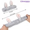 Linvrppy headband set,Ultra Absorbent Twist Hair Turban Drying Cap Hair Wrap,Bunny Ears Headbands Head Wraps, SPA Headband for Washing Face Wristband Set Puffy Padded Headwear Non Slip Hair Accessory