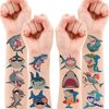 101 PCS Shark Temporary Tattoos Sticker Sea Animal Fish Under The Sea Ocean Birthday Party Decorations Decor Favors Supplies Gifts Boys Girls Baby Shower Cute Fake Tattoo School Reward Themed