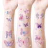 Oottati 12 Sheets Glitter Cute Temporary Tattoos Rainbow Butterfly Heart Music Dandelion Star Suit for Kids Adults