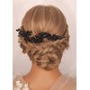 Kercisbeauty 3pcs Dainty Black Rhinestones Beads Hair Pins Wedding Bridal Black Hair Jewelry Women Girls Prom Haloween Party Hairpiece